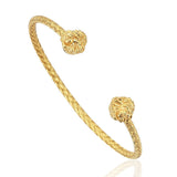 Braided Leo Cuff Bracelet - Silver